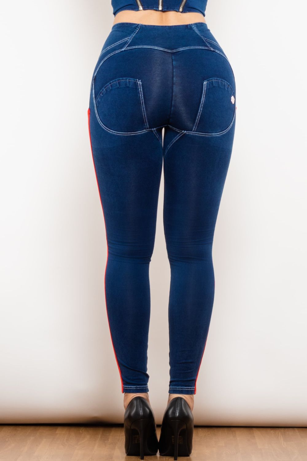 Side Stripe Buttoned High Waist Skinny Jeans - Bottoms - Pants - 8 - 2024