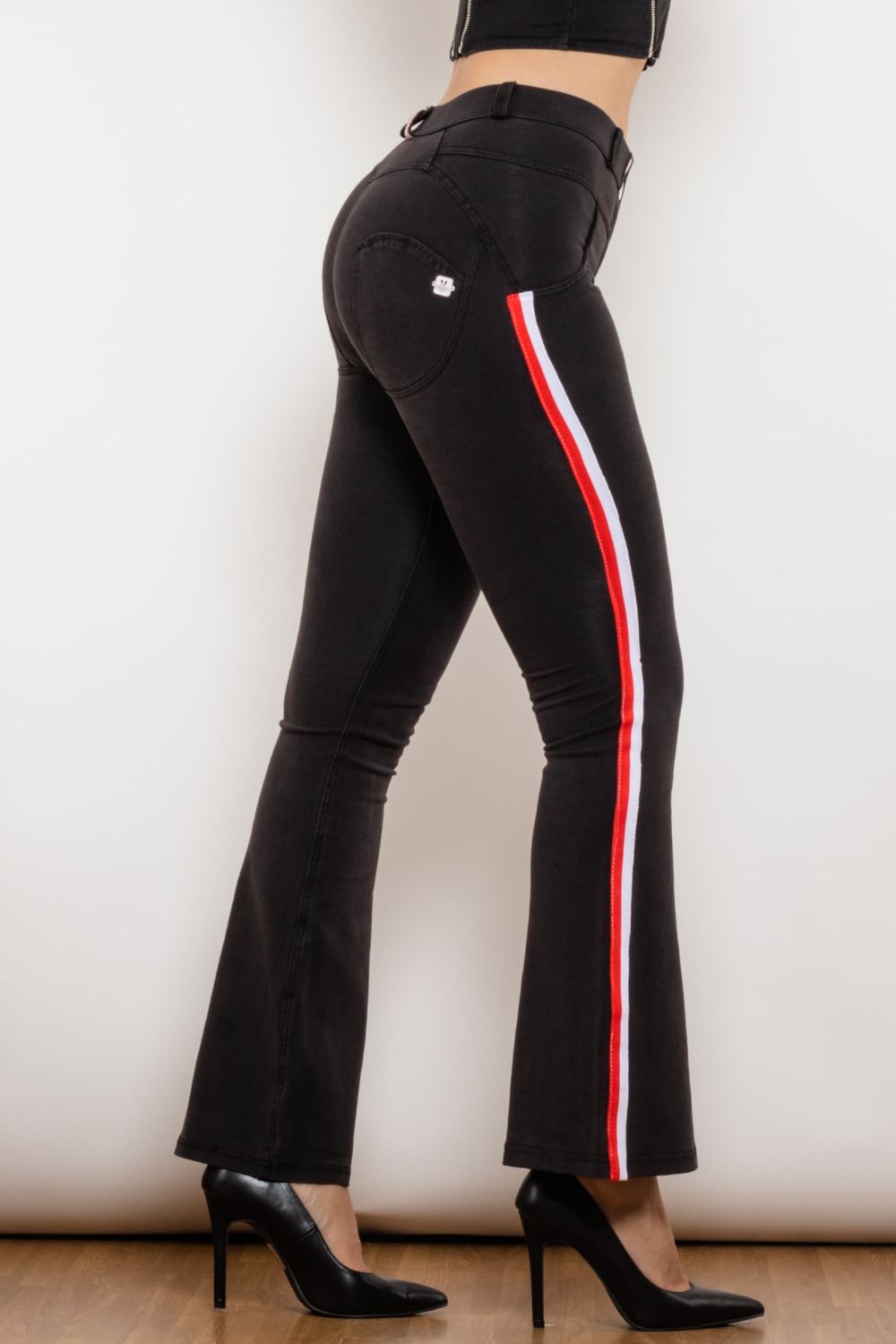 Side Stripe Contrast Bootcut Jeans - Bottoms - Pants - 5 - 2024