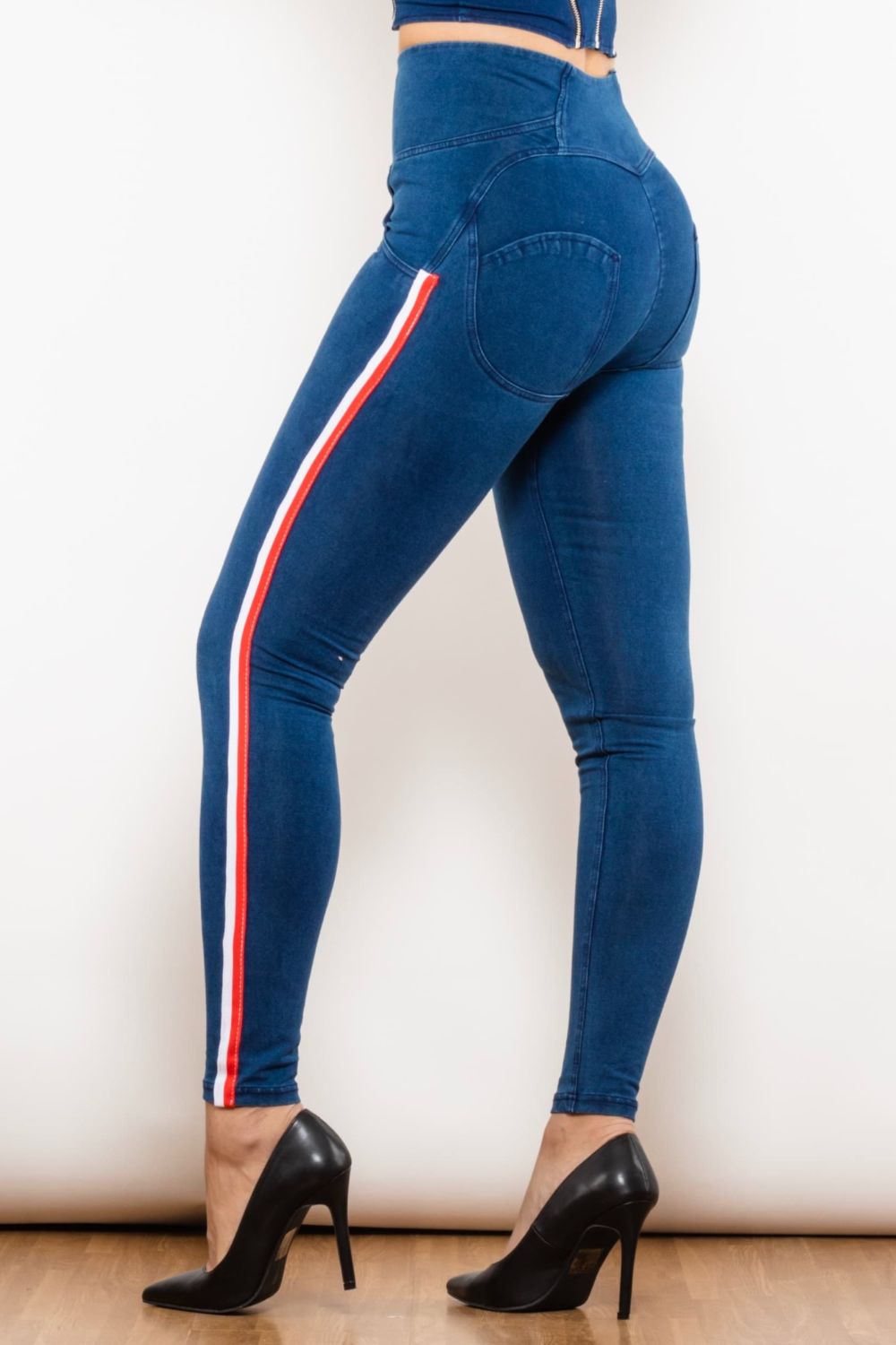 Side Stripe Zip Closure Skinny Jeans - Bottoms - Pants - 6 - 2024