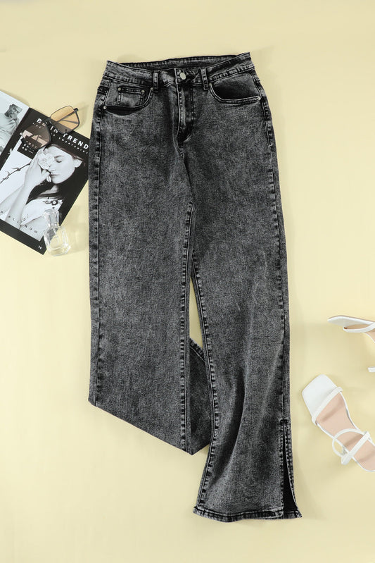 Slit Flare Jeans - Black / 4 - Bottoms - Pants - 1 - 2024