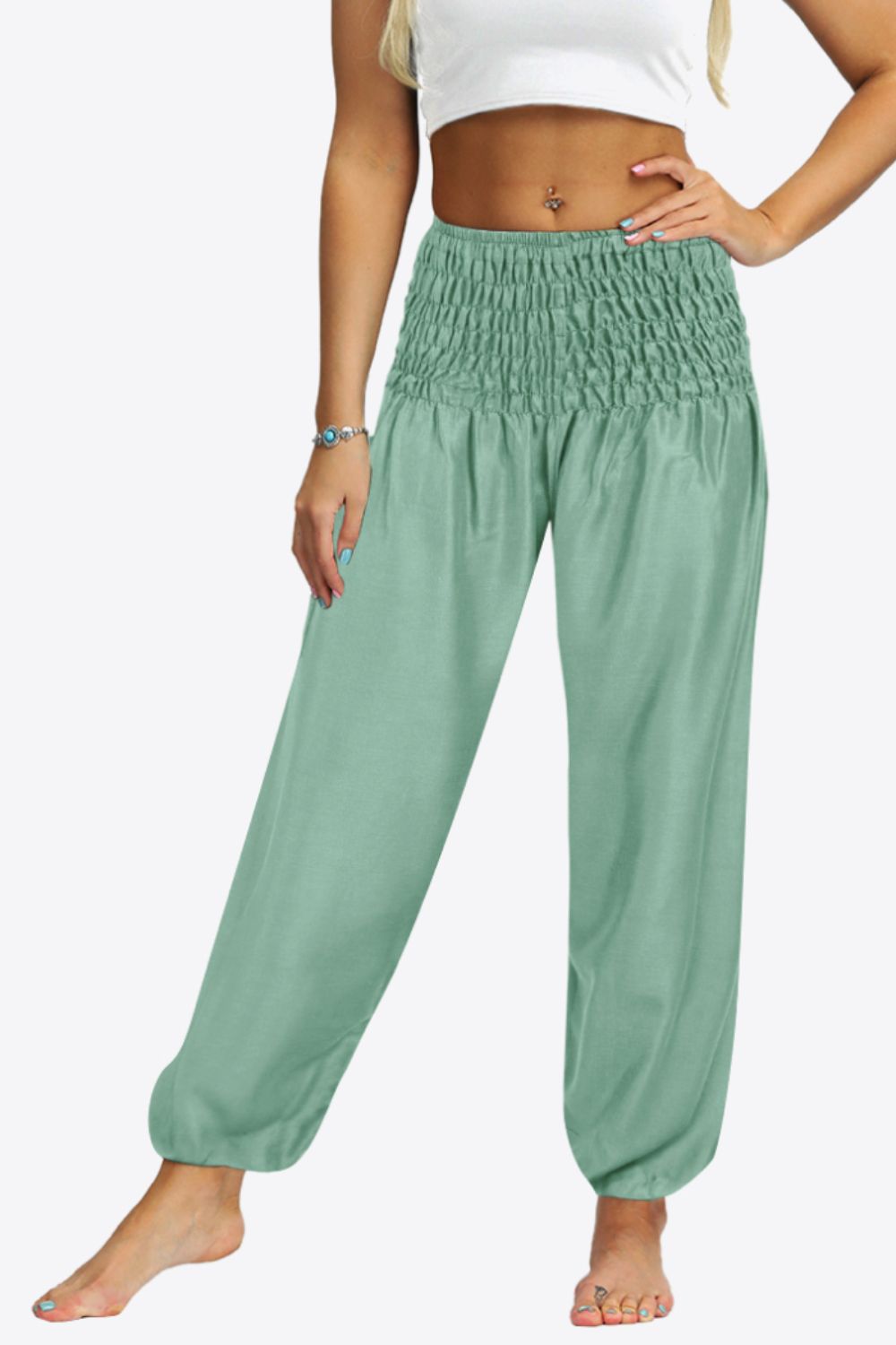 Smocked Joggers with Pockets - Bottoms - Pants - 7 - 2024