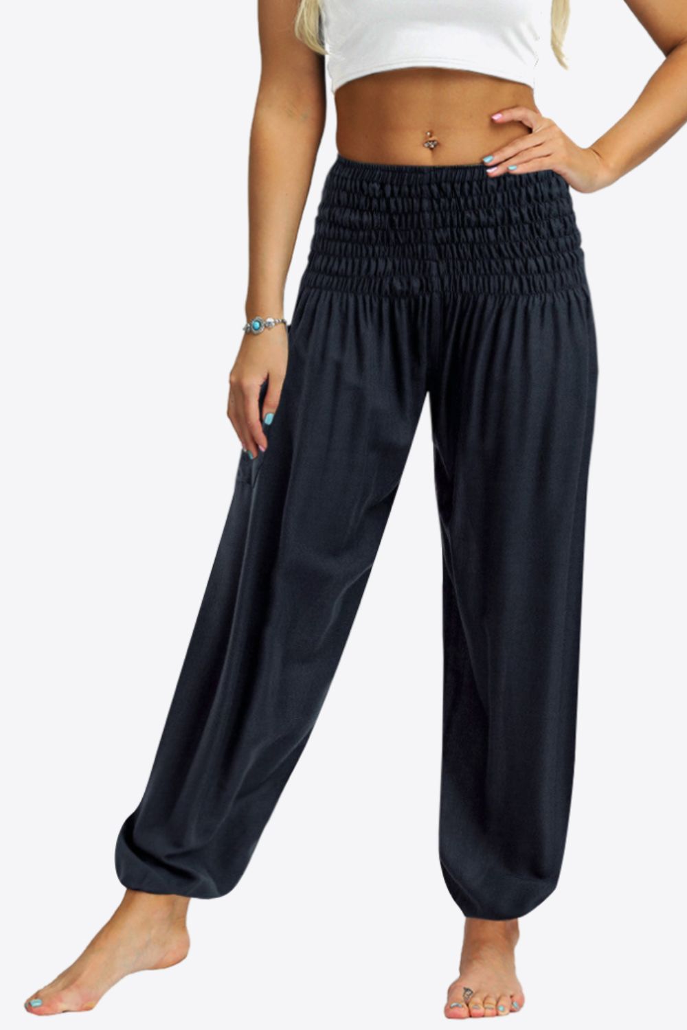 Smocked Joggers with Pockets - Bottoms - Pants - 16 - 2024