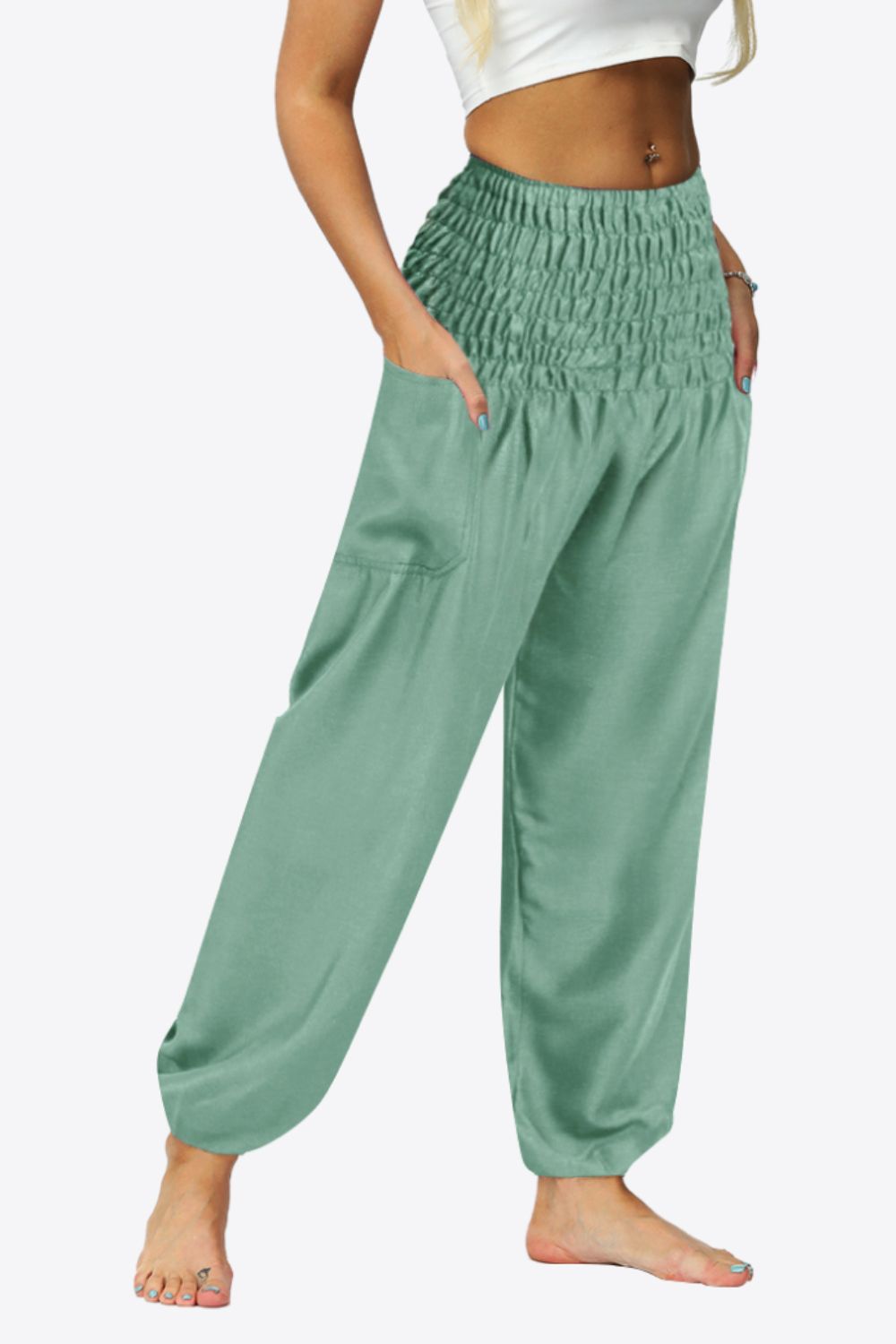 Smocked Joggers with Pockets - Bottoms - Pants - 8 - 2024