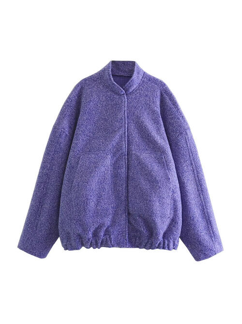 Snap Down Jacket with Pockets - Lavender / S - Bottoms - Coats & Jackets - 13 - 2024