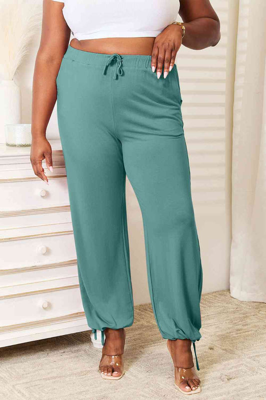 Soft Rayon Drawstring Waist Pants with Pockets - Bottoms - Pants - 2 - 2024