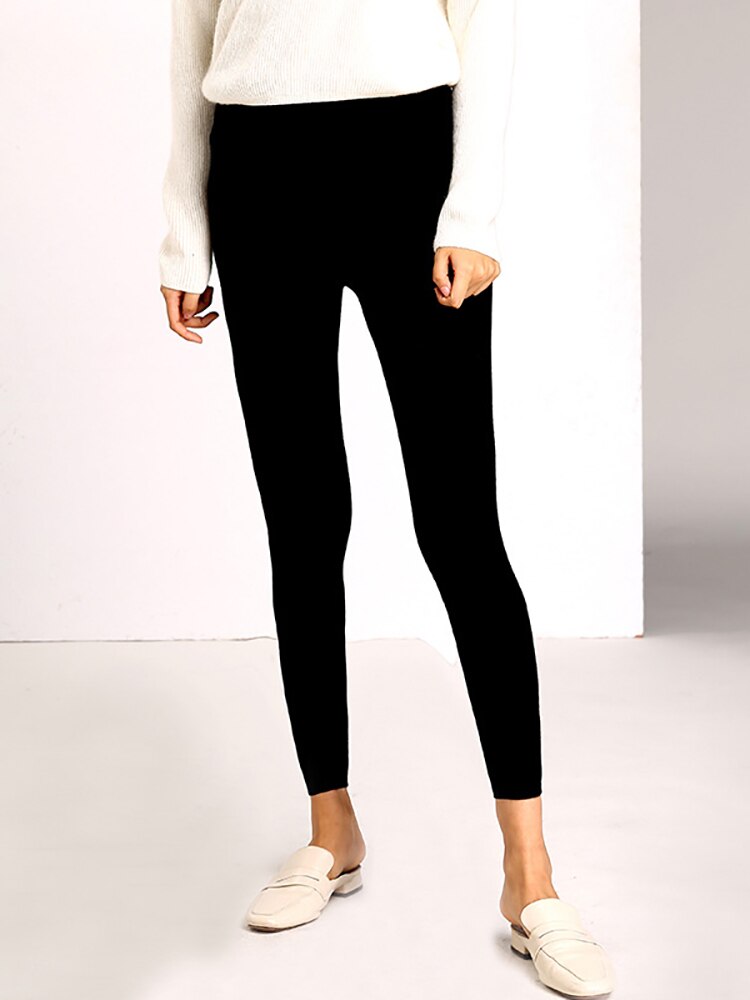 Solid Casual Slim Leggings - Black / One Size - Bottoms - Pants - 21 - 2024