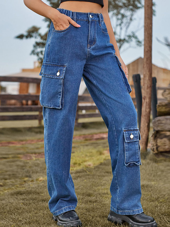 Straight Leg Cargo Jeans - Bottoms - Shirts & Tops - 4 - 2024