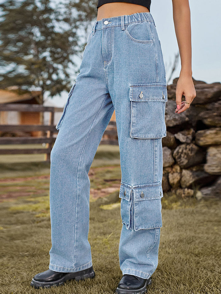 Straight Leg Cargo Jeans - Bottoms - Shirts & Tops - 7 - 2024