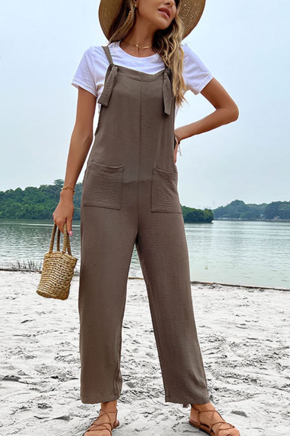 Straight Leg Jumpsuit with Pockets - Green / S - Bottoms - Jumpsuits & Rompers - 1 - 2024