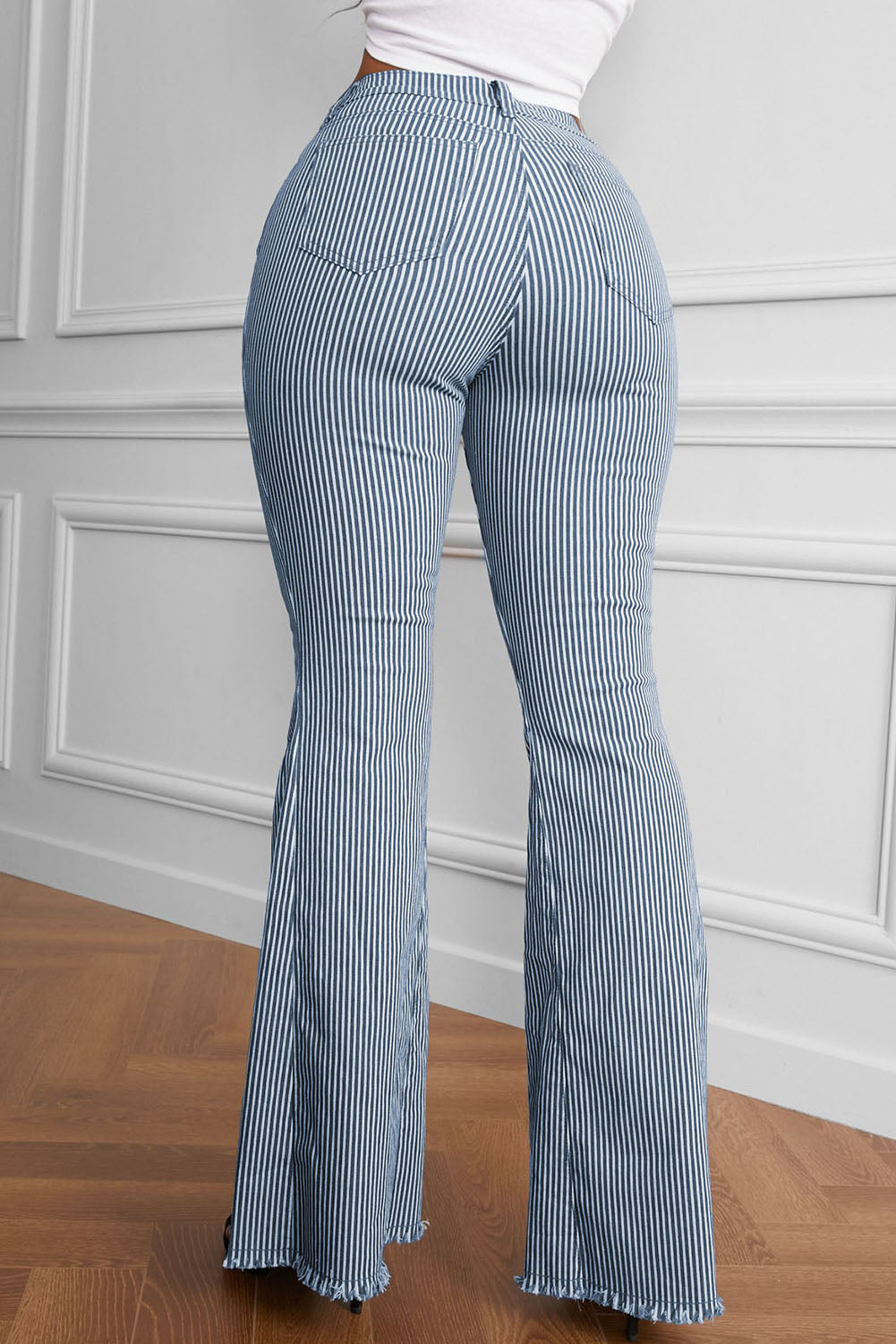 Striped Fringe Detail Flare Pants - Bottoms - Pants - 2 - 2024