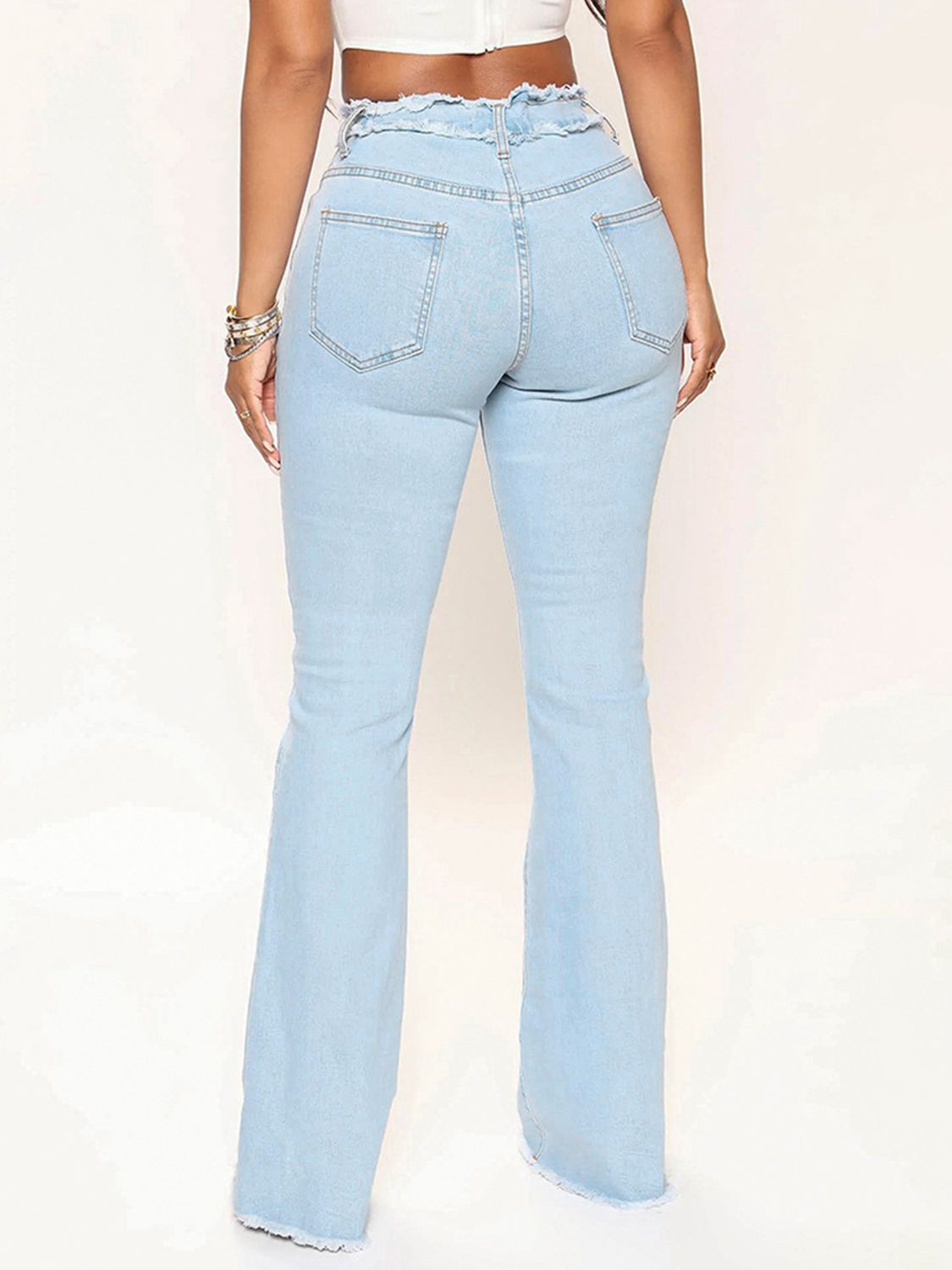 Striped Raw Hem Jeans - Bottoms - Pants - 2 - 2024