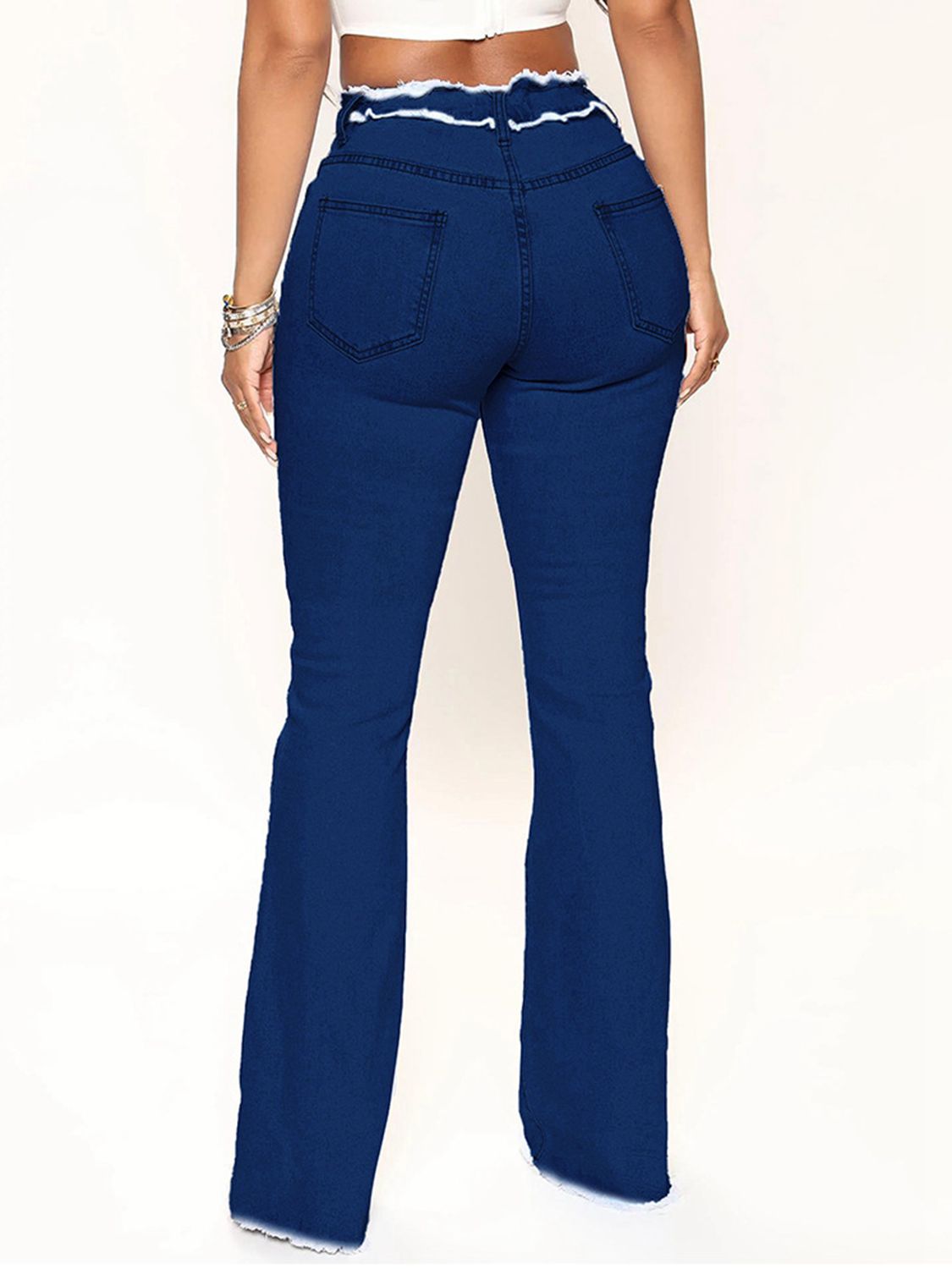 Striped Raw Hem Jeans - Bottoms - Pants - 6 - 2024