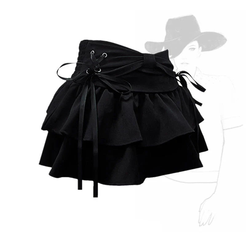 Sweet Kawaii Bow Vintage Mini Denim Skirt - Black / S - Bottoms - Dance Dresses Skirts & Costumes - 7 - 2024