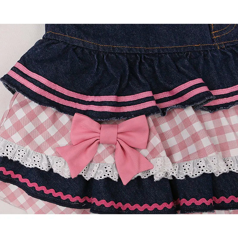 Sweet Mini Denim Skirt - Gothic Lace Plaid Hearts Ruffled Skirt - Bottoms - Skirts - 3 - 2024