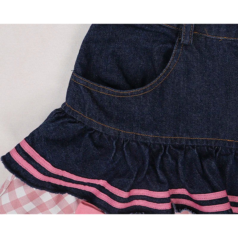 Sweet Mini Denim Skirt - Gothic Lace Plaid Hearts Ruffled Skirt - Bottoms - Skirts - 4 - 2024