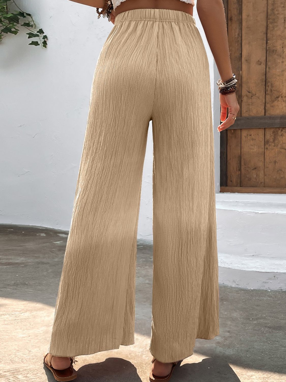 Textured High-Waist Wide Leg Pants - Bottoms - Pants - 2 - 2024