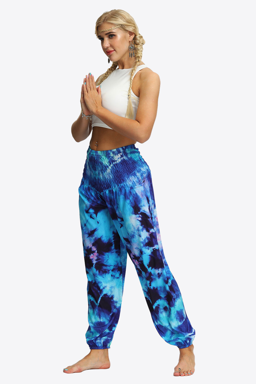 Tie-Dye Smocked Joggers - Blue / One Size - Bottoms - Pants - 5 - 2024