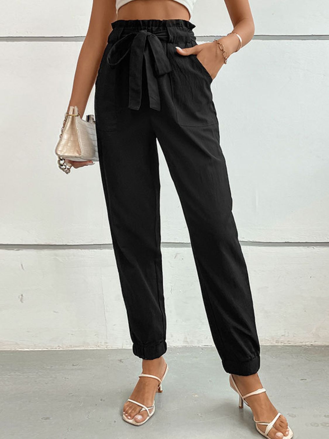 Tie Front Long Pants - Bottoms - Pants - 4 - 2024