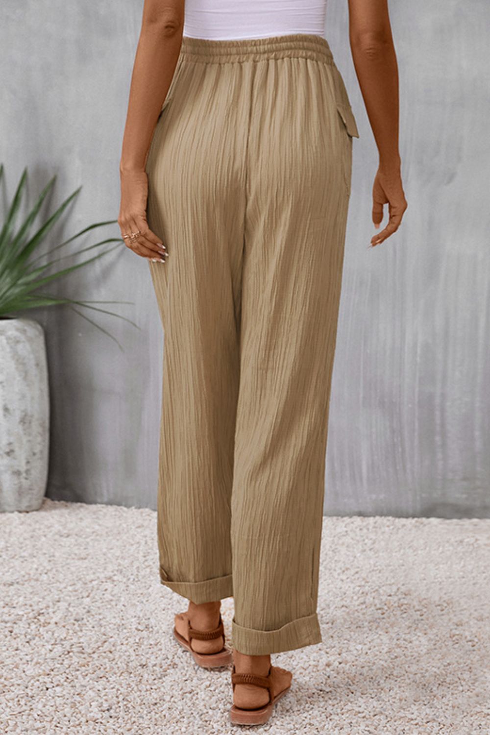 Tie Waist Pocketed Long Pants - Bottoms - Pants - 2 - 2024