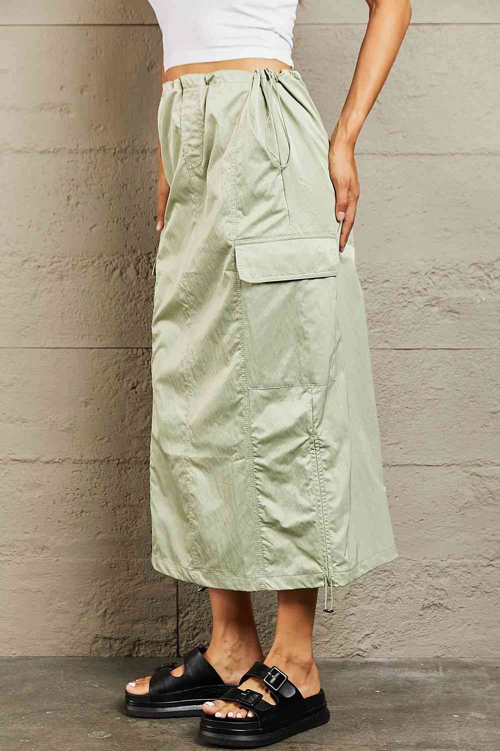 Just In Time High Waisted Cargo Midi Skirt - Bottoms - Skirts - 4 - 2024