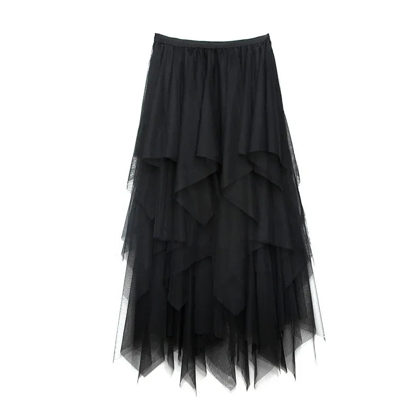 Tulle Midi Skirt for Women - Harajuku High Waist Fashion Summer Tutu - Bottoms - Skirts - 5 - 2024