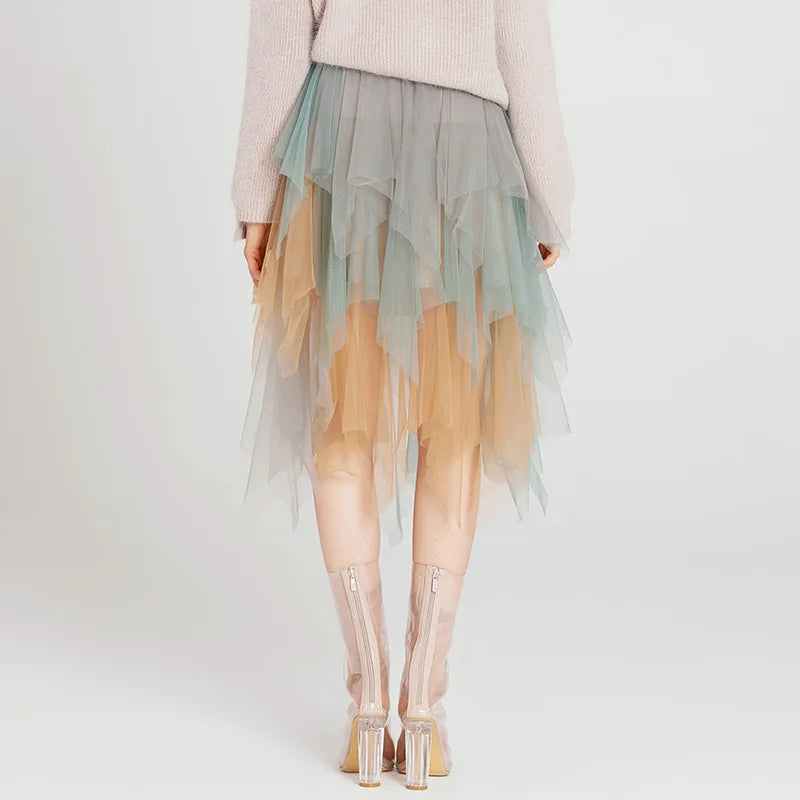 Tulle Midi Skirt for Women - Harajuku High Waist Fashion Summer Tutu - Bottoms - Skirts - 24 - 2024