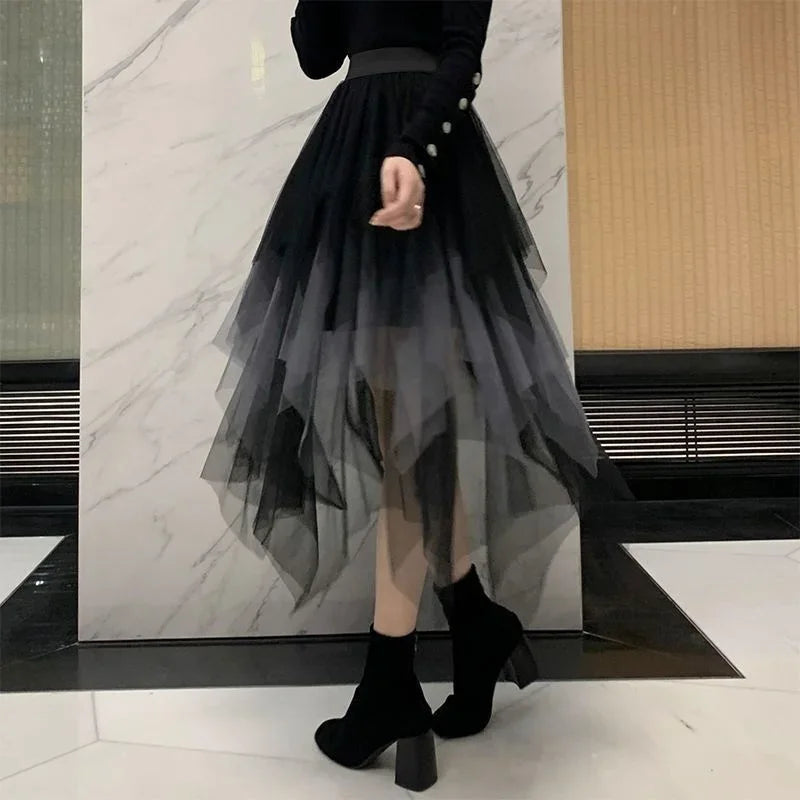 Tulle Midi Skirt for Women - Harajuku High Waist Fashion Summer Tutu - Bottoms - Skirts - 18 - 2024