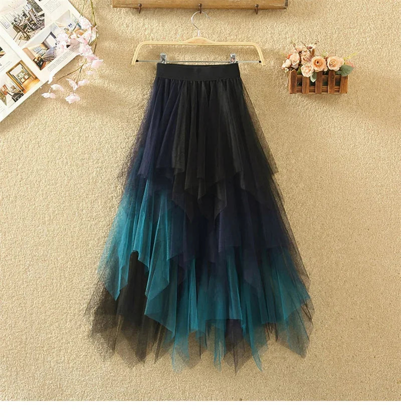 Tulle Midi Skirt for Women - Harajuku High Waist Fashion Summer Tutu - Bottoms - Skirts - 19 - 2024