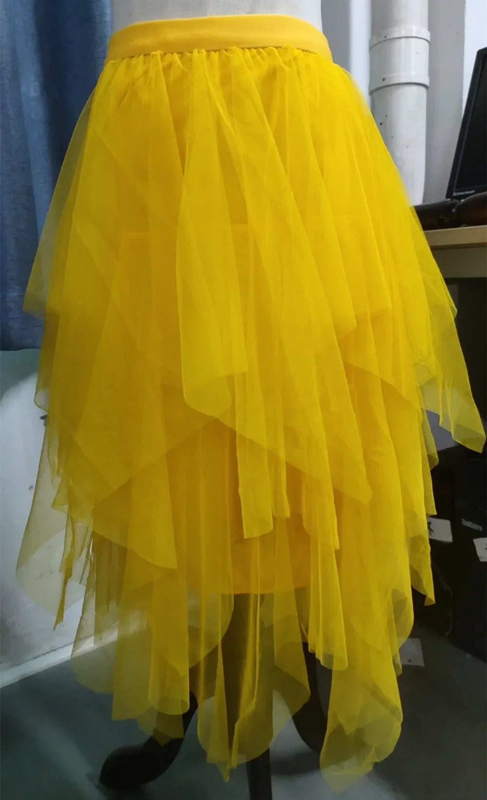 Tulle Midi Skirt for Women - Harajuku High Waist Fashion Summer Tutu - Yellow / One Size - Bottoms - Skirts - 13 - 2024