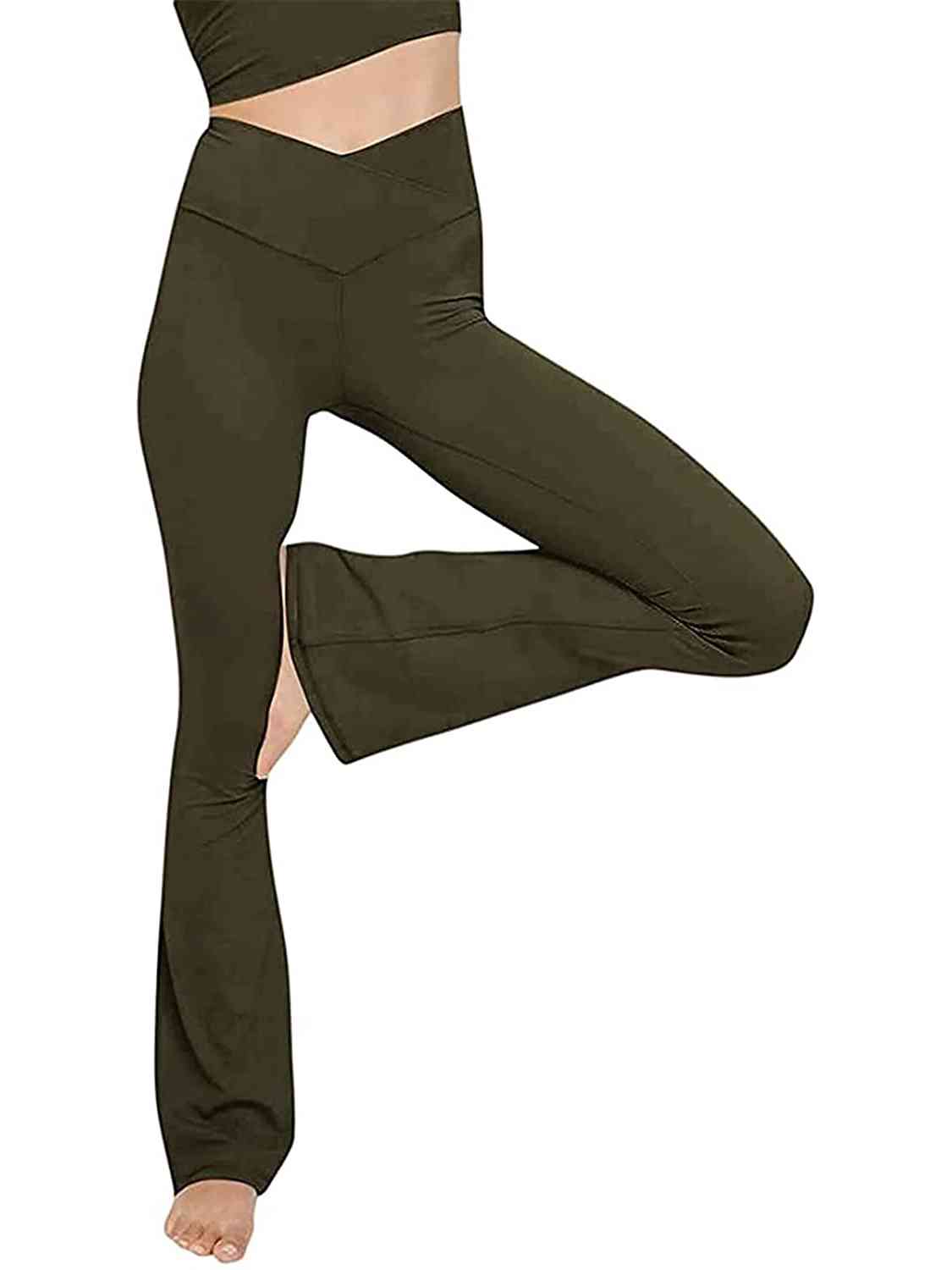 V-Waist Bootcut Long Pants - Army Green / S - Bottoms - Pants - 31 - 2024