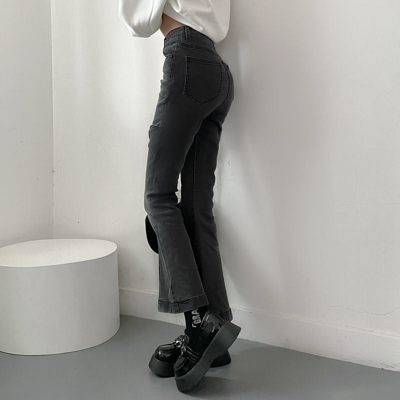 Vintage Black Denim Flare Pants - Bottoms - Pants - 2 - 2024