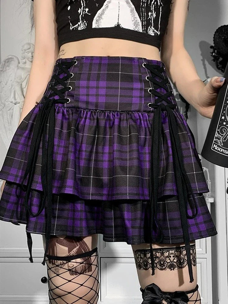 Vintage Plaid Mini Skirt - Bottoms - Mini Skirts - 1 - 2024