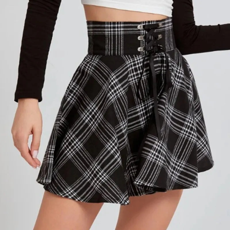 Vintage Plaid Mini Skirt - Black / S - Bottoms - Mini Skirts - 10 - 2024