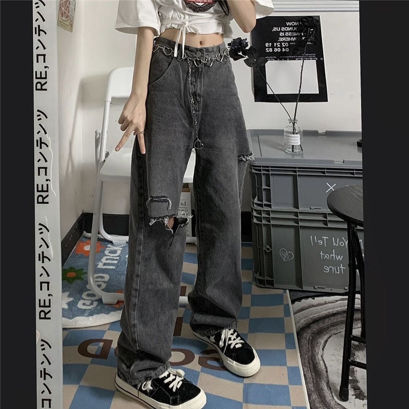 Vintage Streetwear Ripped Jeans - Bottoms - Pants - 4 - 2024