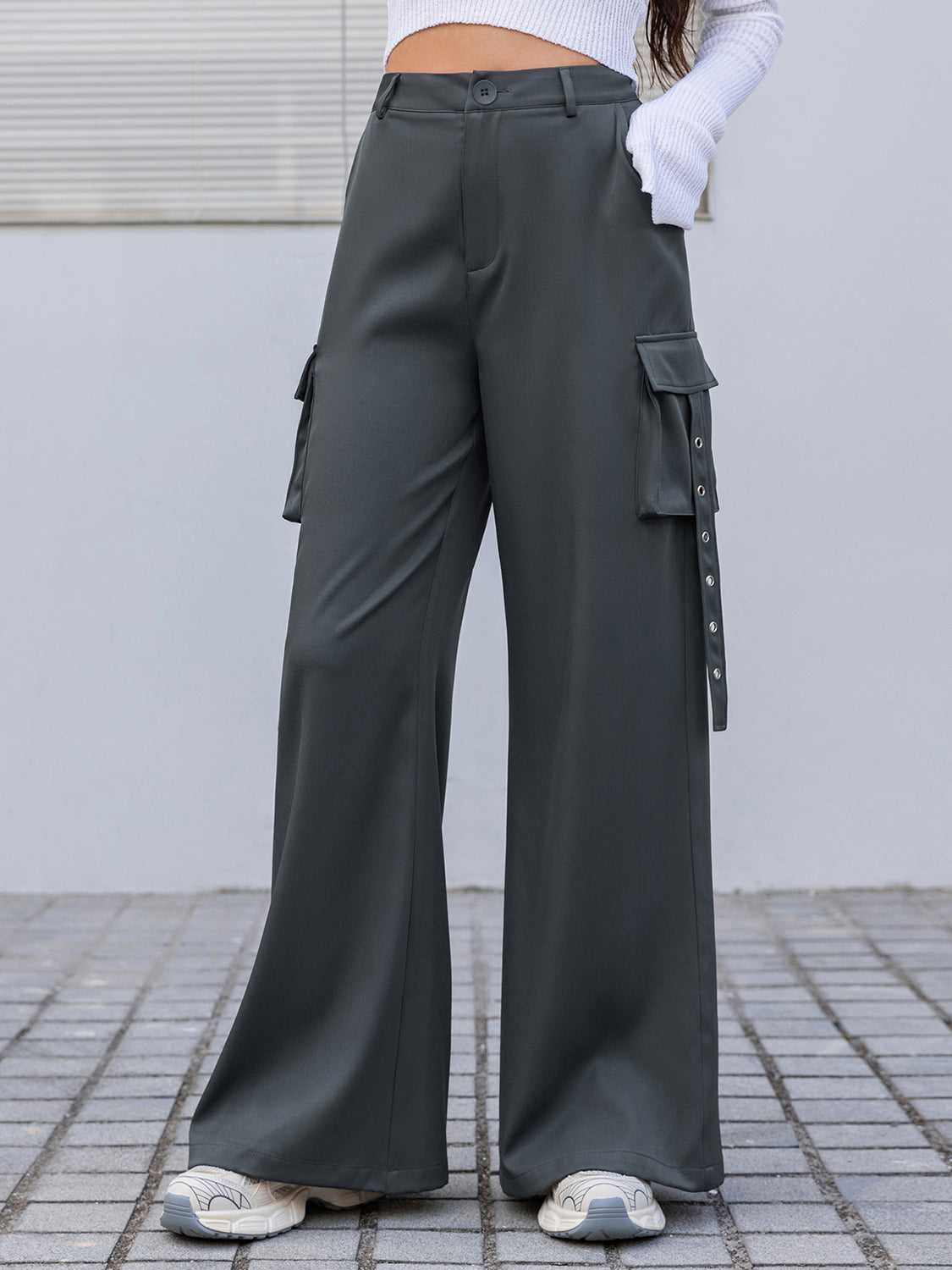 Wide Leg Cargo Pants - Bottoms - Pants - 6 - 2024