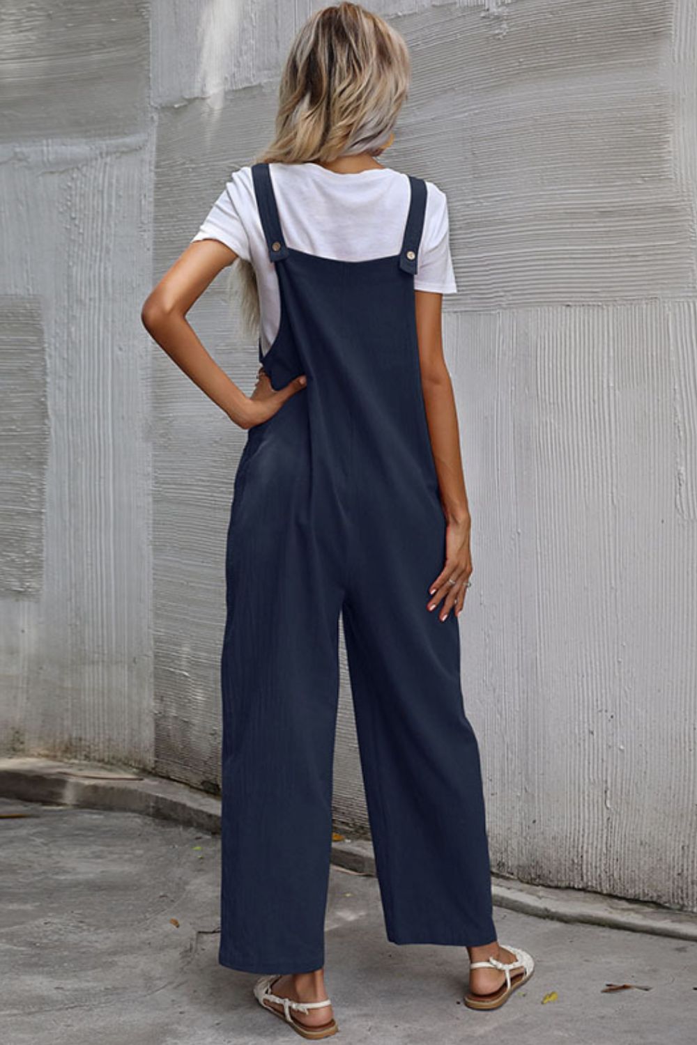 Wide Leg Overalls with Front Pockets - Bottoms - Pants - 8 - 2024
