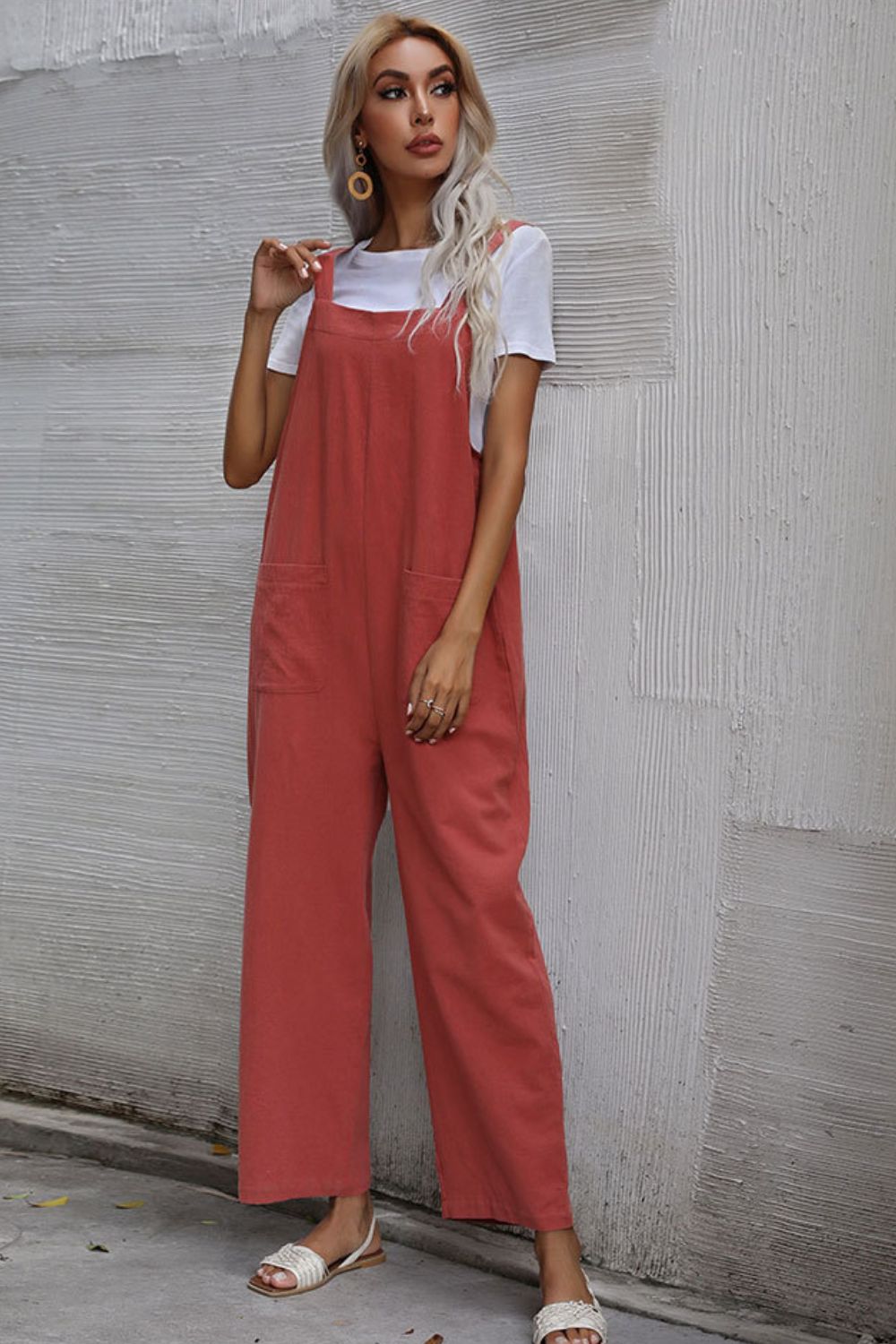 Wide Leg Overalls with Front Pockets - Bottoms - Pants - 3 - 2024