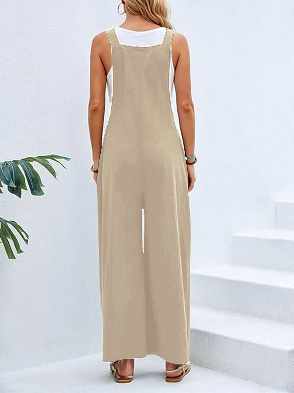 Wide Leg Overalls with Pockets - Bottoms - Overalls - 17 - 2024