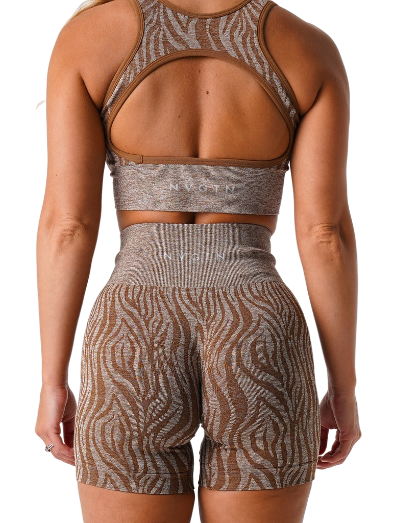 Wild Thing Zebra Fitness Shorts - Brown / M - Bottoms - Shorts - 10 - 2024