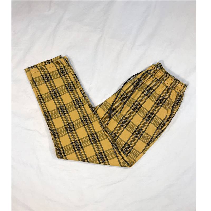 Women Streetwear Plaid Pants - Yellow / 4XL - Bottoms - Pants - 15 - 2024