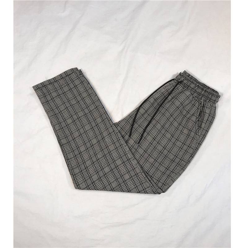 Women Streetwear Plaid Pants - Light Gray / 4XL - Bottoms - Pants - 13 - 2024