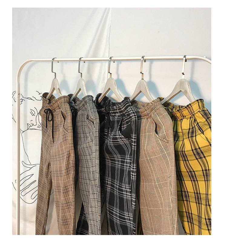 Women Streetwear Plaid Pants - Bottoms - Pants - 5 - 2024