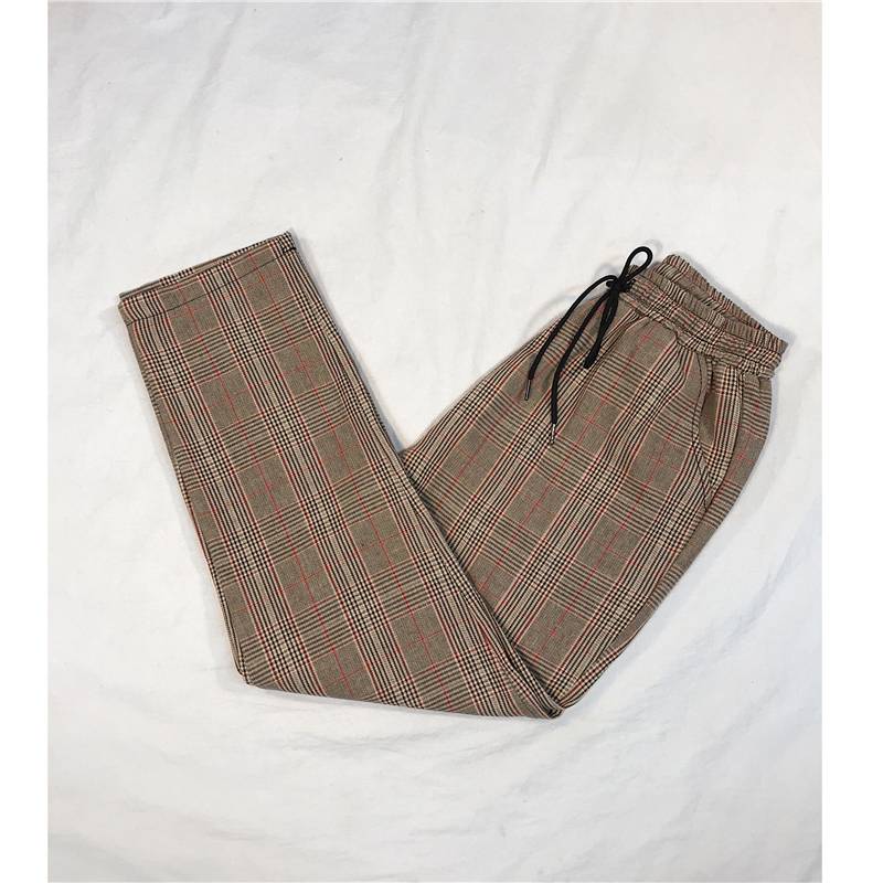 Women Streetwear Plaid Pants - Beige / 4XL - Bottoms - Pants - 14 - 2024