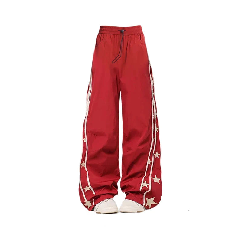 Women’s Baggy Sweatpants - Y2K High Waist Harajuku Joggers - Red / S - Bottoms - Pants - 3 - 2024