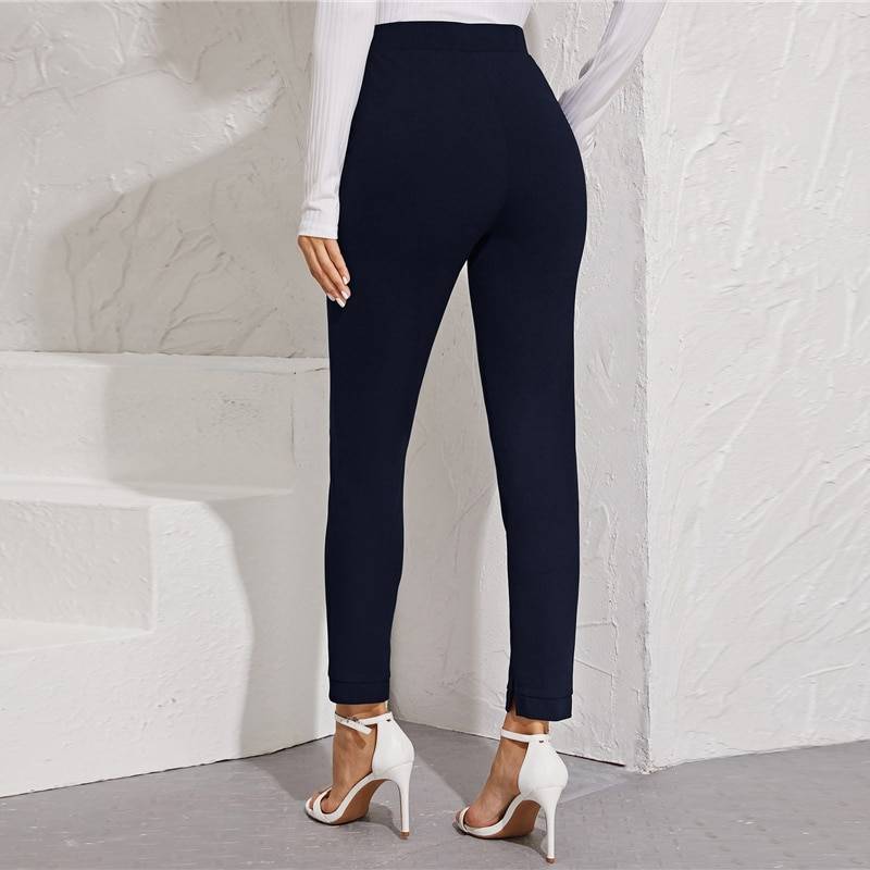 Women’s Elastic Formal Solid Color Pants - Bottoms - Pants - 4 - 2024