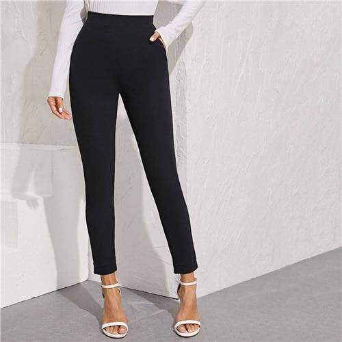 Women’s Elastic Formal Solid Color Pants - Black / XL - Bottoms - Pants - 8 - 2024
