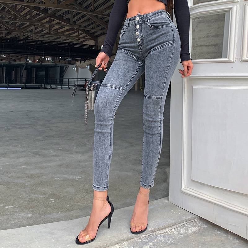 Women’s High Waist Skinny Jeans - Gray / S - Bottoms - Pants - 15 - 2024