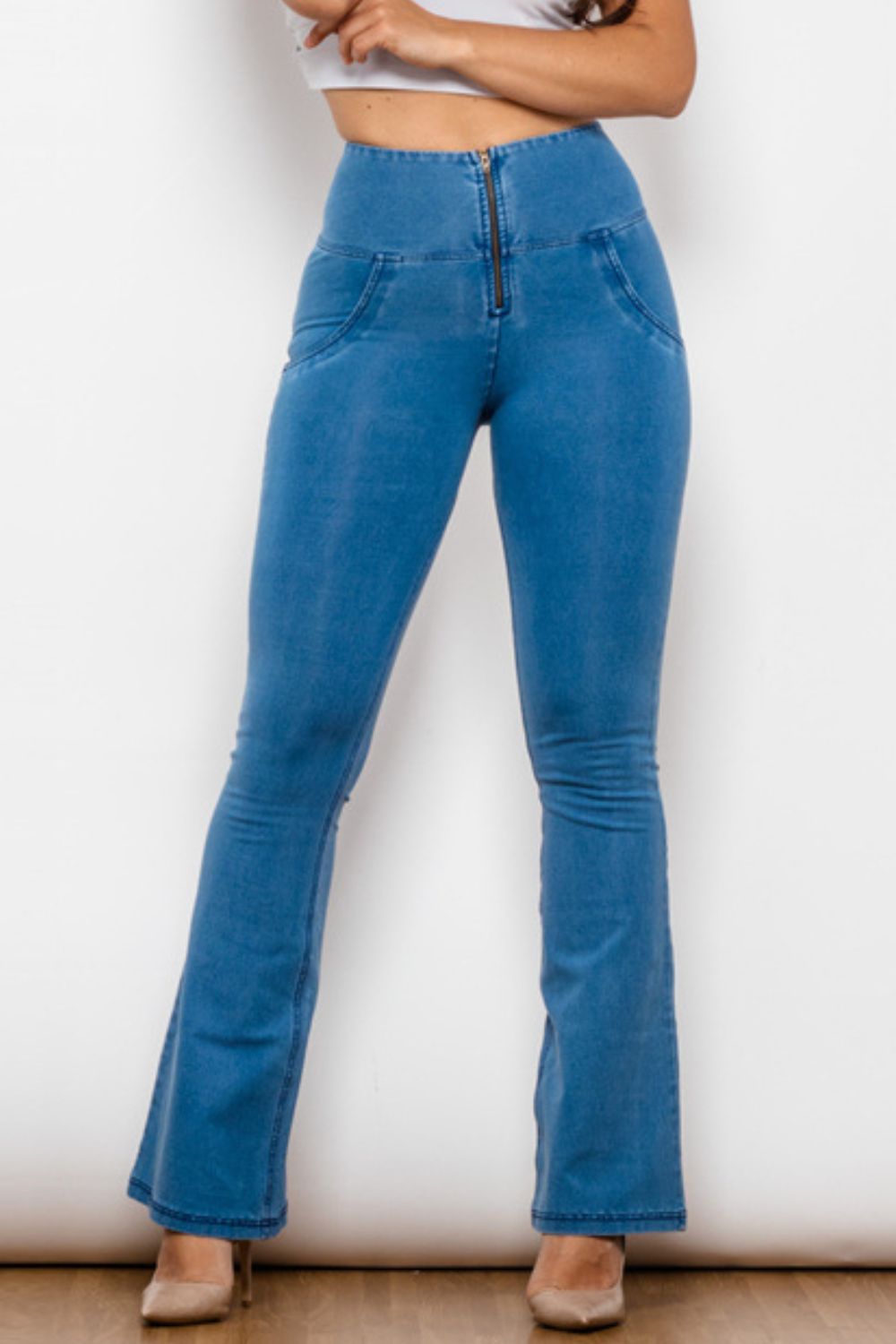 Zip-Up Wide Waistband Long Jeans - Medium / S - Bottoms - Pants - 1 - 2024