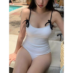 Lace-Up Bow Backless One-Piece Swimsuit - Swimsuits - Swimsuits - 5