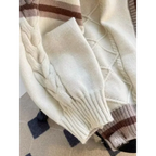 Bow Knit Cardigan – Y2K Aesthetic Contrast Trim Sweater - Sweaters - Long - V-neck - Cardigans - 4